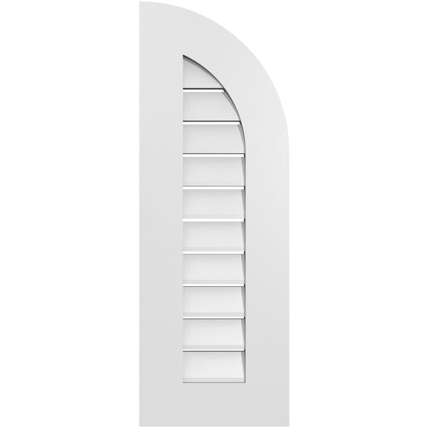 Ekena Millwork Quarter Round Top Right Surface Mount PVC Gable Vent w/ 3-1/2"W x 1"P Standard Frame, 12"W x 34"H GVPQR12X3401SF - main